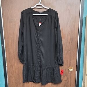 Buffalo David Bitton Size M Black Midi Length Slouchy Long Sleeved Dress